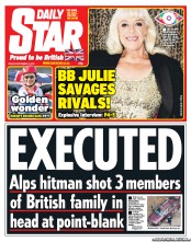 Daily Star (UK) Newspaper Front Page for 7 September 2012