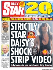 Daily Star (UK) Newspaper Front Page for 7 September 2016