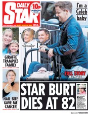 Daily Star (UK) Newspaper Front Page for 7 September 2018