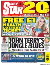 Daily Star (UK) Newspaper Front Page for 8 November 2016