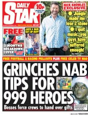 Daily Star (UK) Newspaper Front Page for 8 December 2018