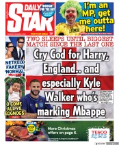 Daily Star front page for 8 December 2022