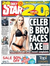 Daily Star (UK) Newspaper Front Page for 8 January 2016