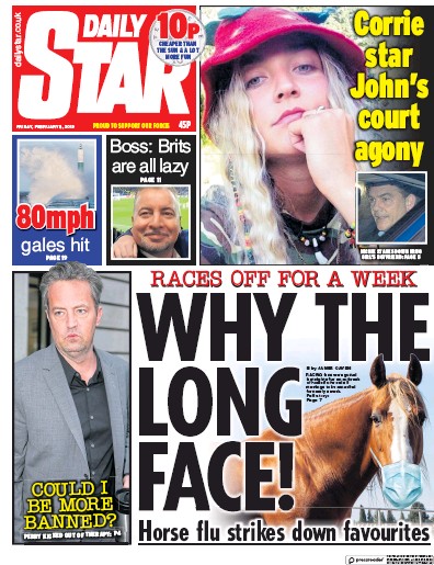 Daily Star Newspaper Front Page (UK) for 8 February 2019