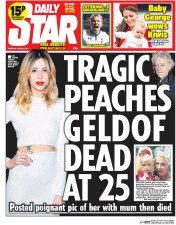 Daily Star (UK) Newspaper Front Page for 8 April 2014