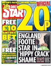 Daily Star (UK) Newspaper Front Page for 8 April 2016