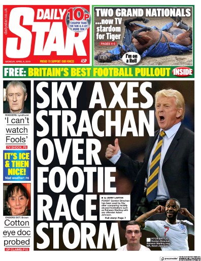 Daily Star Newspaper Front Page (UK) for 8 April 2019