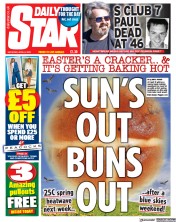 Daily Star (UK) Newspaper Front Page for 8 April 2023