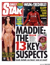 Daily Star (UK) Newspaper Front Page for 8 May 2019
