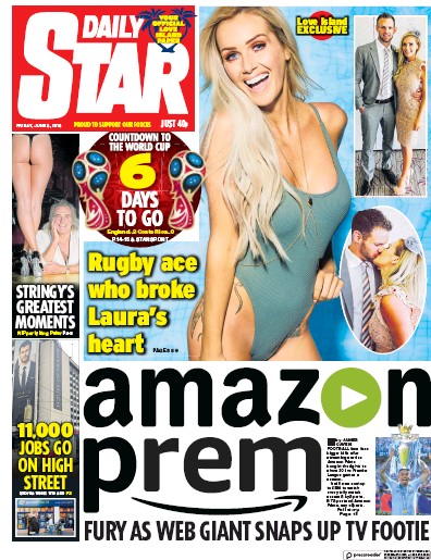 Daily Star Newspaper Front Page (UK) for 8 June 2018