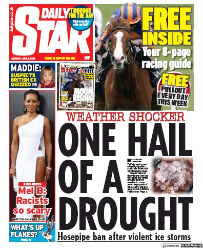Daily Star Newspaper Front Page (UK) for 8 June 2020