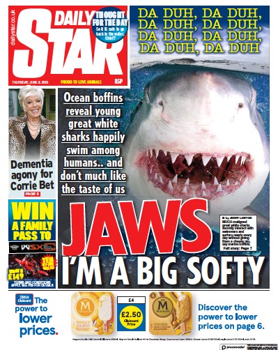 Daily Star Newspaper Front Page (UK) for 8 June 2023