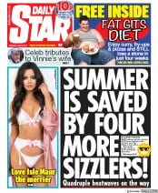 Daily Star (UK) Newspaper Front Page for 8 July 2019