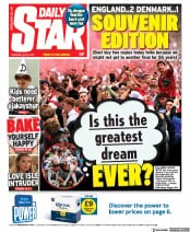 Daily Star (UK) Newspaper Front Page for 8 July 2021