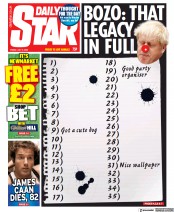 Daily Star (UK) Newspaper Front Page for 8 July 2022