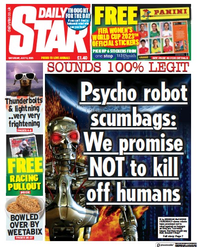 Daily Star Newspaper Front Page (UK) for 8 July 2023