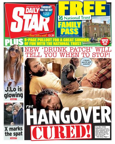 Daily Star Newspaper Front Page (UK) for 8 July 2025