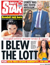 Daily Star (UK) Newspaper Front Page for 8 August 2018