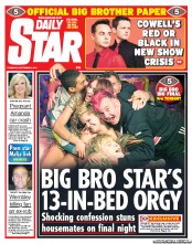 Daily Star (UK) Newspaper Front Page for 8 September 2011