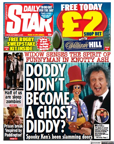 Daily Star Newspaper Front Page (UK) for 8 September 2023
