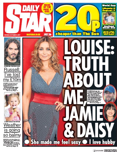 Daily Star Newspaper Front Page (UK) for 9 October 2017