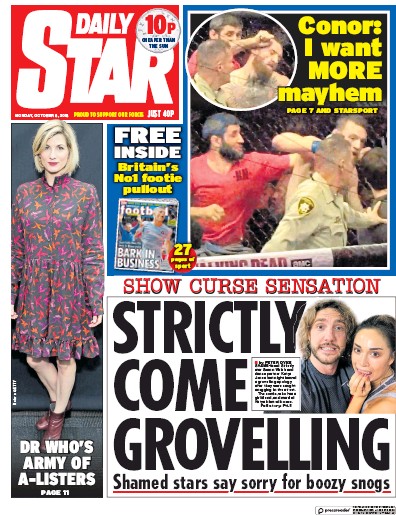 Daily Star Newspaper Front Page (UK) for 9 October 2018