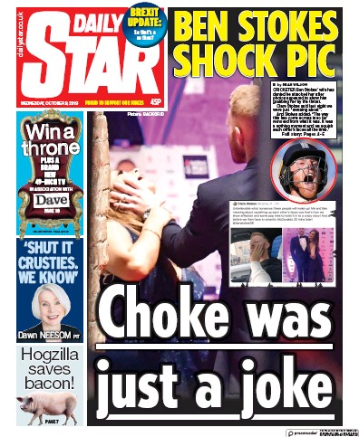 Daily Star Newspaper Front Page (UK) for 9 October 2019