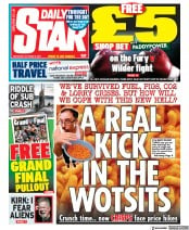 Daily Star (UK) Newspaper Front Page for 9 October 2021
