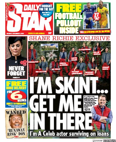 Daily Star Newspaper Front Page (UK) for 9 November 2020