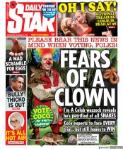 Daily Star (UK) Newspaper Front Page for 9 November 2022