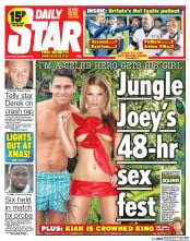 Daily Star (UK) Newspaper Front Page for 9 December 2013