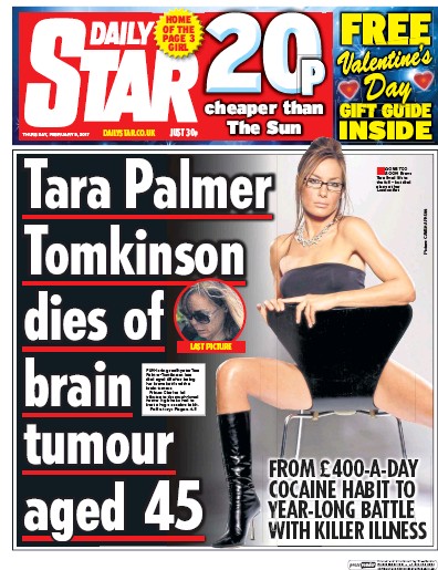 Daily Star Newspaper Front Page (UK) for 9 February 2017
