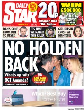Daily Star (UK) Newspaper Front Page for 9 February 2018