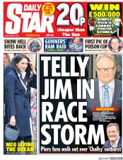 Daily Star (UK) Newspaper Front Page for 9 March 2018