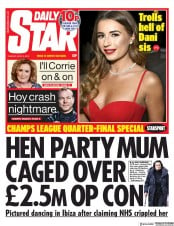 Daily Star (UK) Newspaper Front Page for 9 April 2019