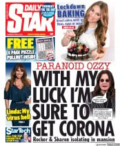 Daily Star (UK) Newspaper Front Page for 9 April 2020