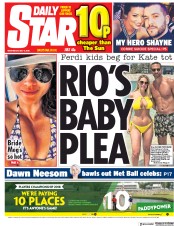 Daily Star (UK) Newspaper Front Page for 9 May 2018