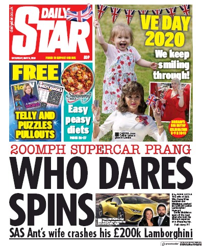 Daily Star Newspaper Front Page (UK) for 9 May 2020