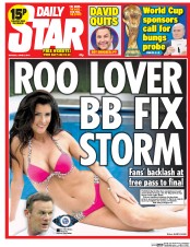 Daily Star (UK) Newspaper Front Page for 9 June 2014
