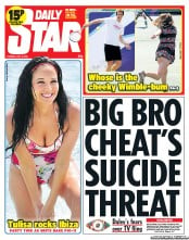 Daily Star (UK) Newspaper Front Page for 9 July 2013