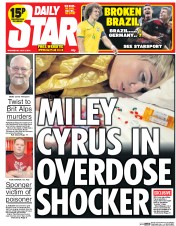 Daily Star (UK) Newspaper Front Page for 9 July 2014