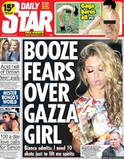 Daily Star (UK) Newspaper Front Page for 9 August 2013