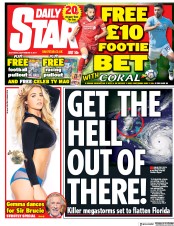 Daily Star (UK) Newspaper Front Page for 9 September 2017