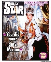 Daily Star front page for 9 September 2022