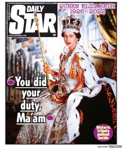 Daily Star (UK) Newspaper Front Page for 9 September 2022