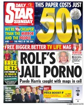 Daily Star Sunday (UK) Newspaper Front Page for 10 July 2016