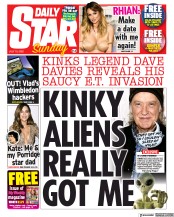 Daily Star Sunday (UK) Newspaper Front Page for 10 July 2022