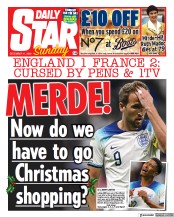 Daily Star Sunday (UK) Newspaper Front Page for 11 December 2022