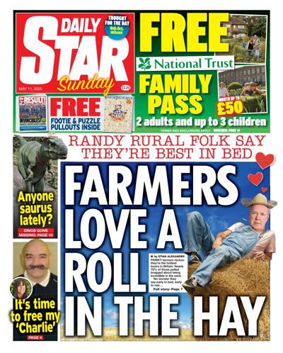 Daily Star Sunday Newspaper Front Page (UK) for 11 May 2025