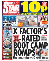 Daily Star Sunday (UK) Newspaper Front Page for 11 September 2016